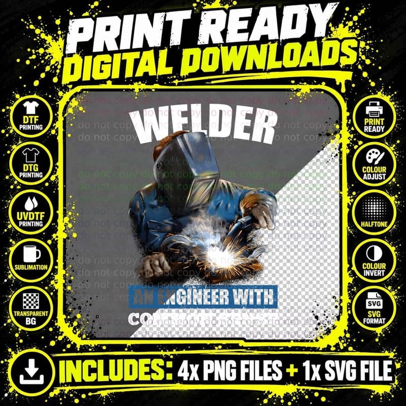 Welder an Engineer with Common Sense T-Shirt Png SVG Digital Bundle
