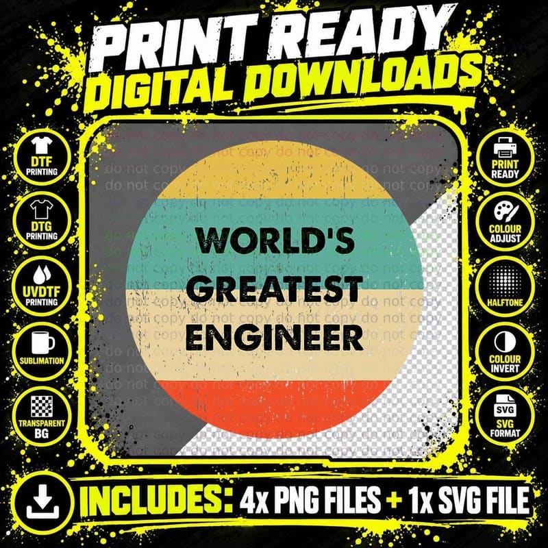 World's Greatest Engineer T-Shirt Png SVG Digital Bundle