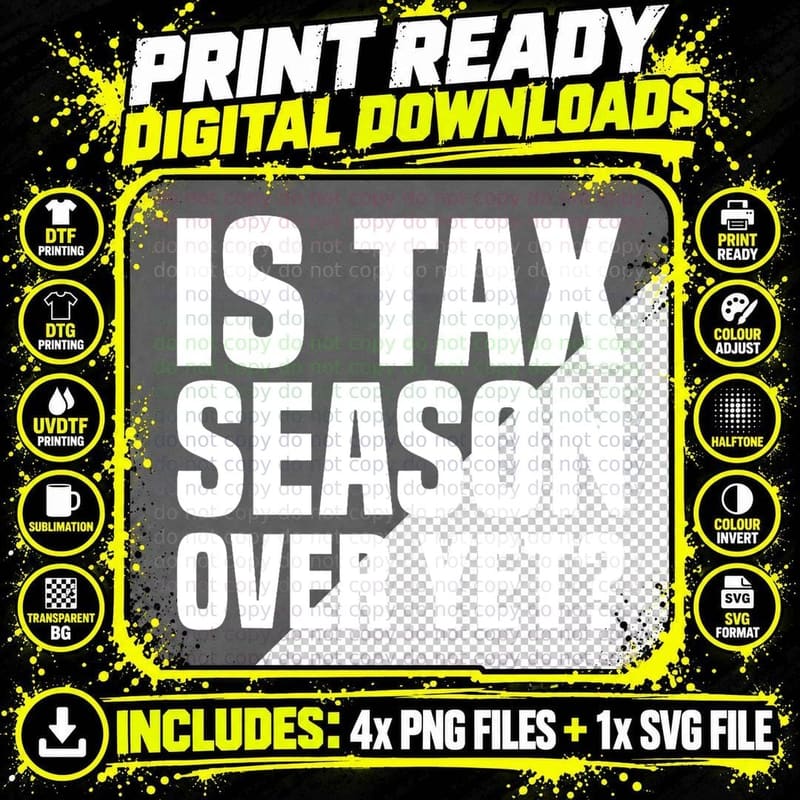 CPA Accounting Exam Certified Tax Season Preparer T-Shirt Png SVG Digital Bundle