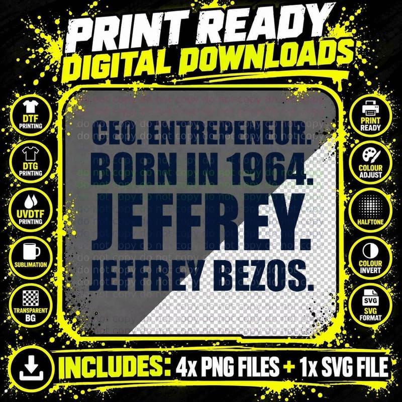 Ceo Entrepreneur Jeffrey Bezos T-Shirt Png SVG Digital Bundle