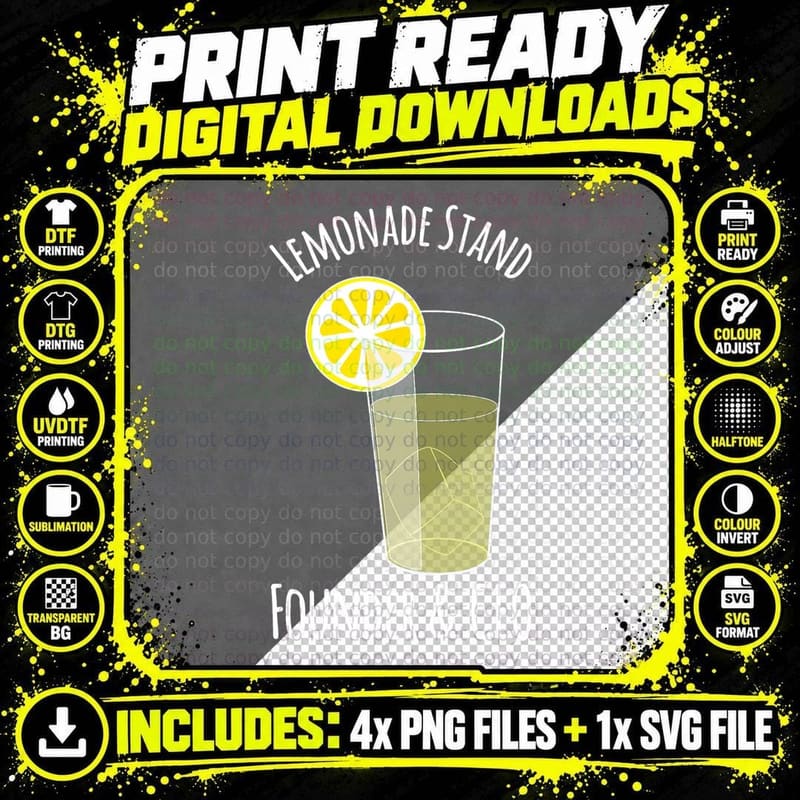 Lemonade Stand T-Shirt for Entrepreneur Kids Png SVG Digital Bundle