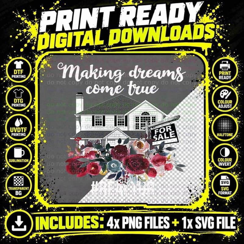 Realtor Making, Dreams Come True Conversation Starter Png SVG Digital Bundle