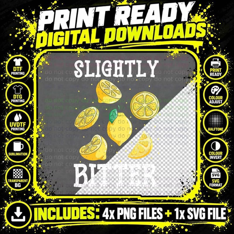 Slightly Bitter Lemon Lover Fruit Business Entrepreneur Png SVG Digital Bundle