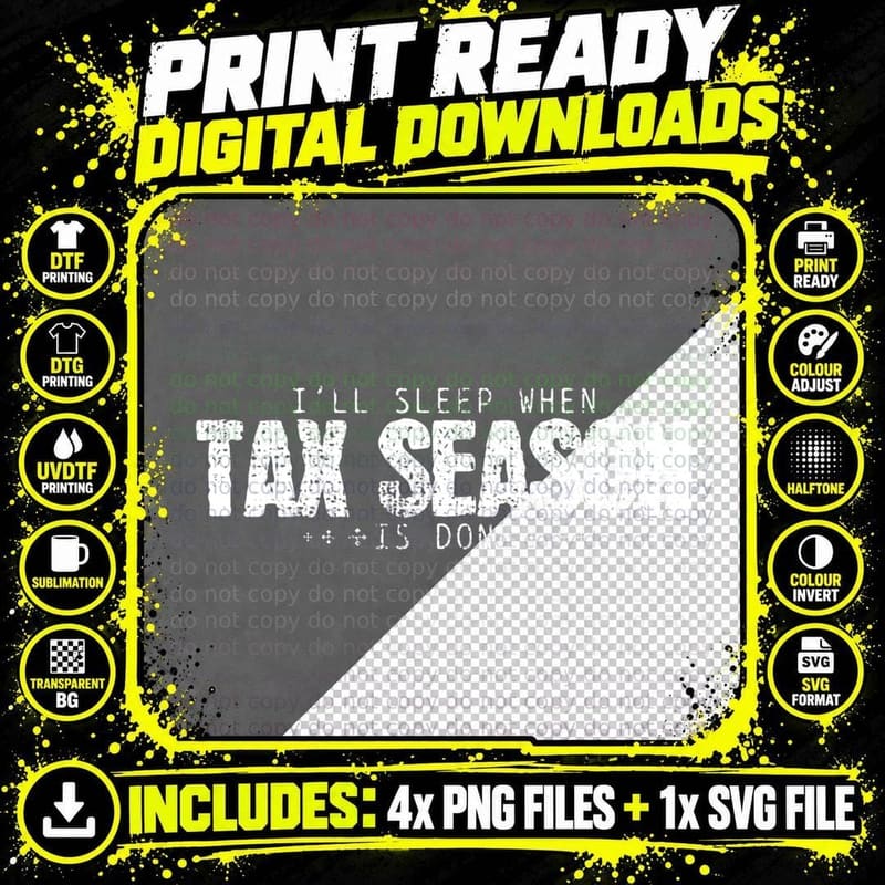 Tax Tax Season T-Shirt Png SVG Digital Bundle