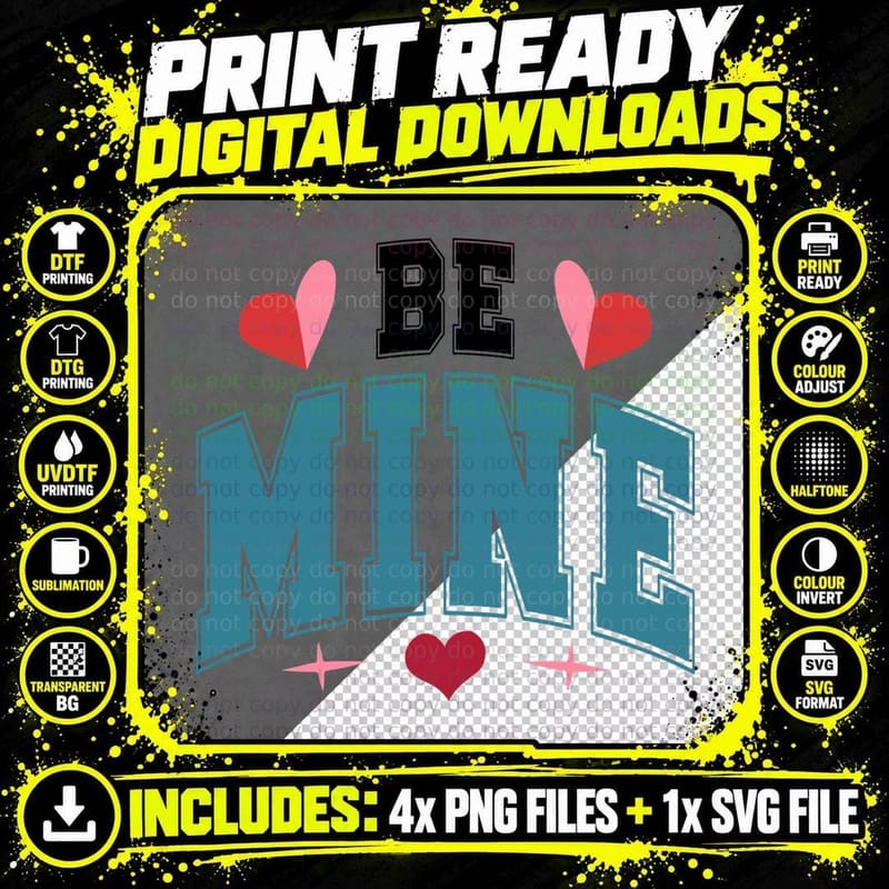 Be Kind Within Black Turquoise Outline Text Red Hearts Png SVG Digital Bundle