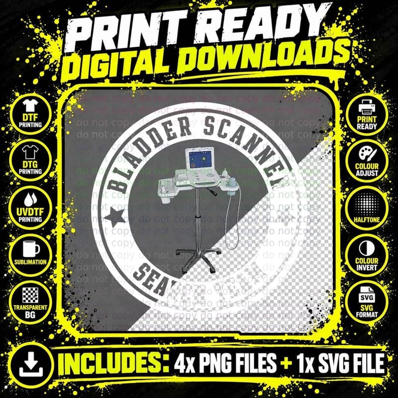 Bladder Scanner Search Team Ed Er Icu Med Surg Nursing Png SVG Digital Bundle