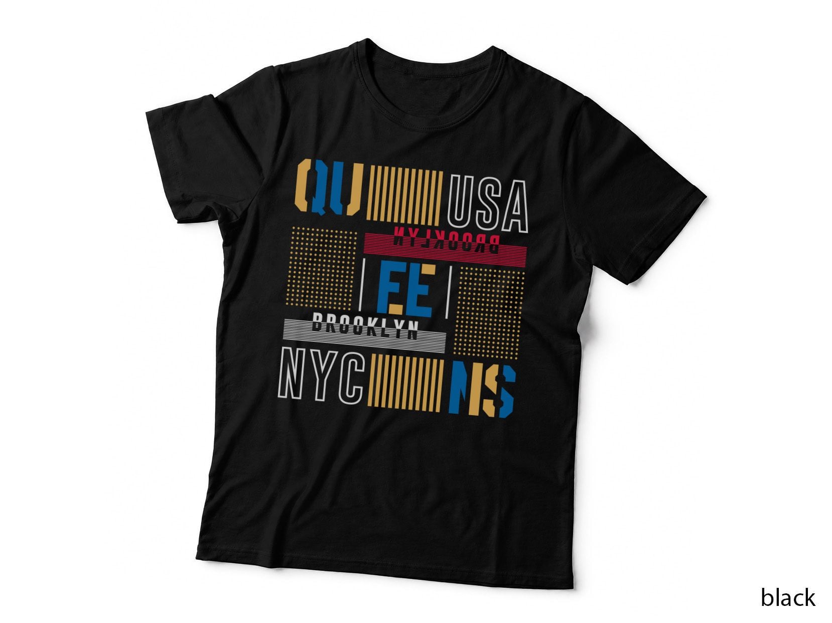 Brooklyn Manhattan Premium Originals Orange White Striped Modern Urban T-Shirt