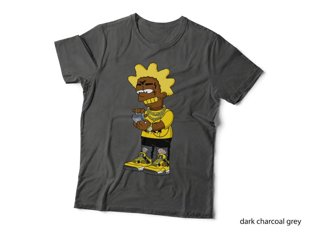 Character Gold Chain Cartoon Yellow T-Shirt