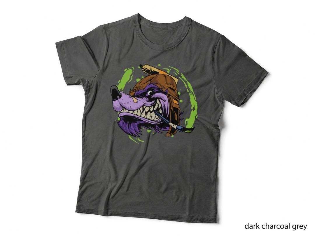 Cigar Monster Head Pipe Purple Green Mischievous T-Shirt