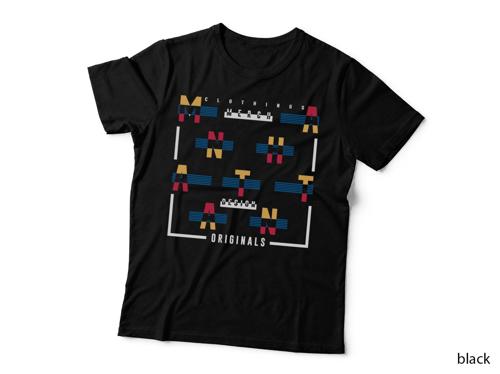 Clothings March Originals Colorful Geometric Artistic Text Design T-Shirt