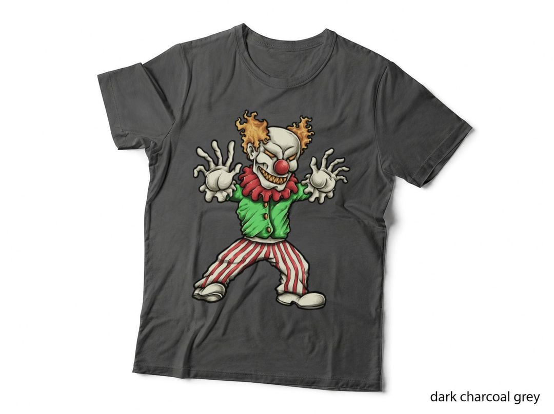 Clown Circus White Face Red Nose Mouth Striped Pants T-Shirt