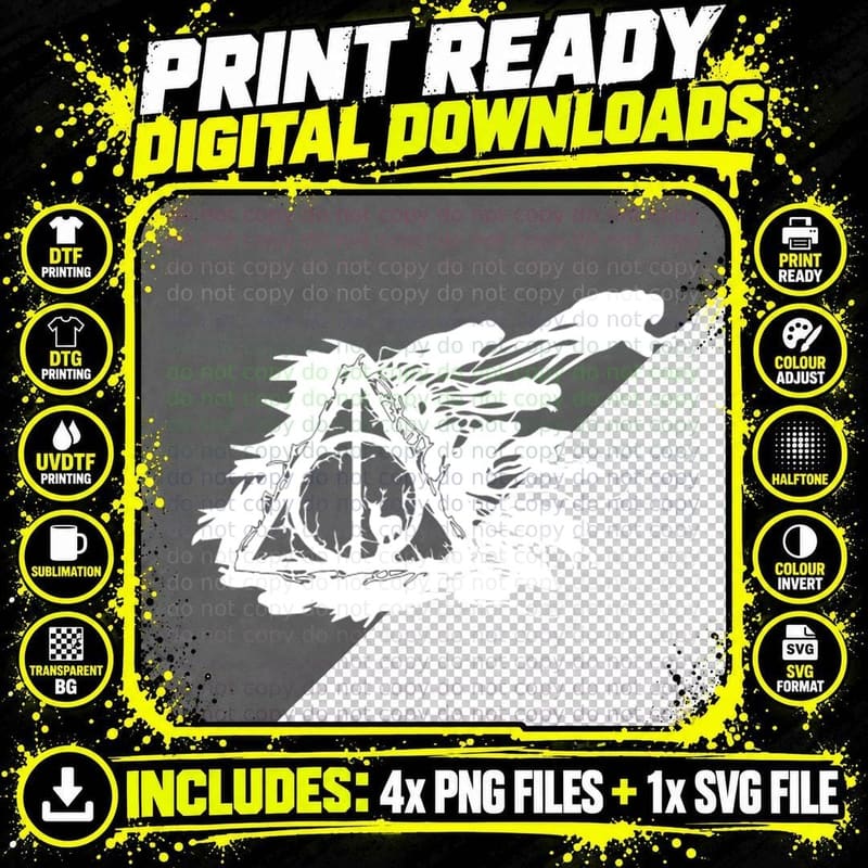 Deathly Hallows with Shadow Hunters T-Shirt Png SVG Digital Bundle