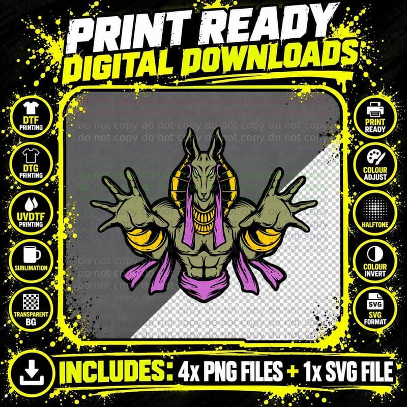Demon GOAT Horns Gold Purple Muscular T-Shirt Png SVG Digital Bundle