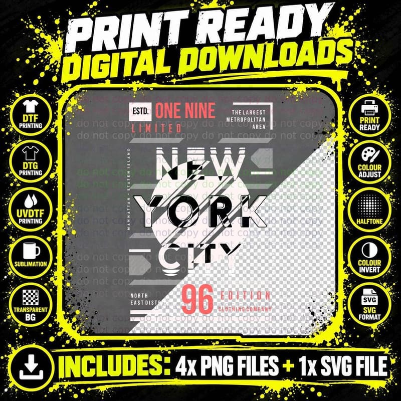 Estd One Nine Limited New York City North Industrial Png SVG Digital Bundle