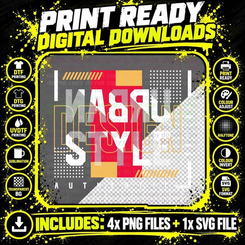 Fabulous Style Authentic Colorful Geometric Modern Y2k Png SVG Digital Bundle