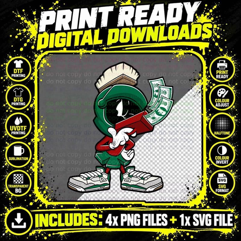 Figure Green Shoes Money Character Greed T-Shirt Png SVG Digital Bundle