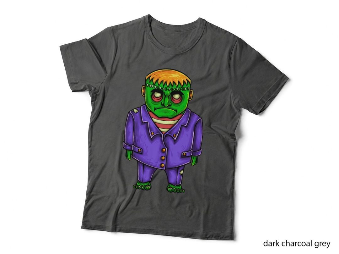Frankenstein Monster Green Purple Suit Button Eyes T-Shirt