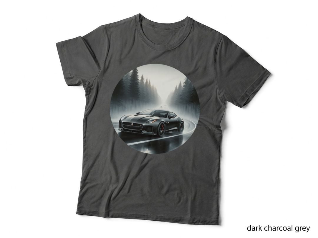 Jaguar Black Wet Road Night Lights T-Shirt