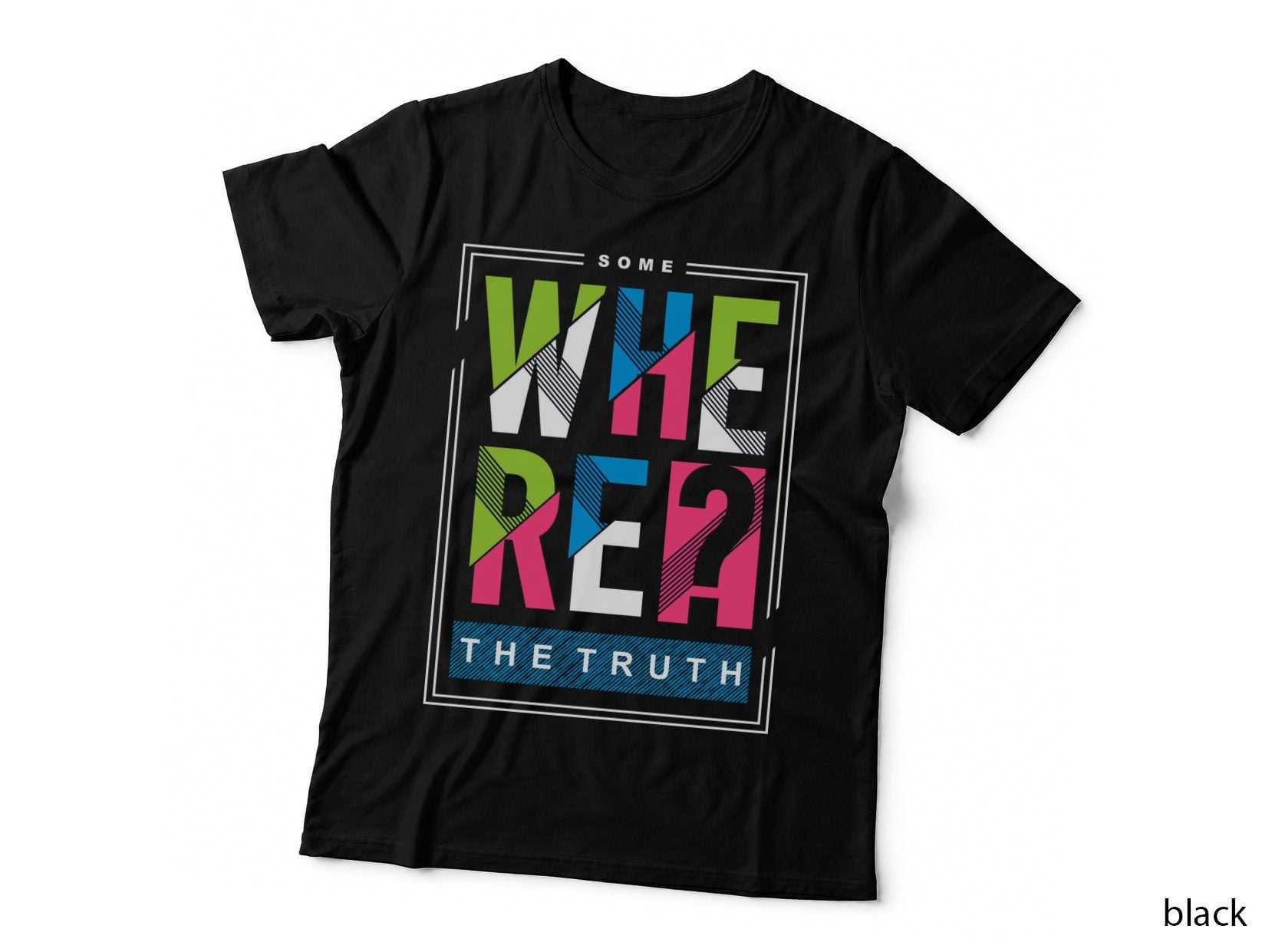 Kite Truth Some Red the Geometric Multicolor Pink Magenta Cyan Urban T-Shirt