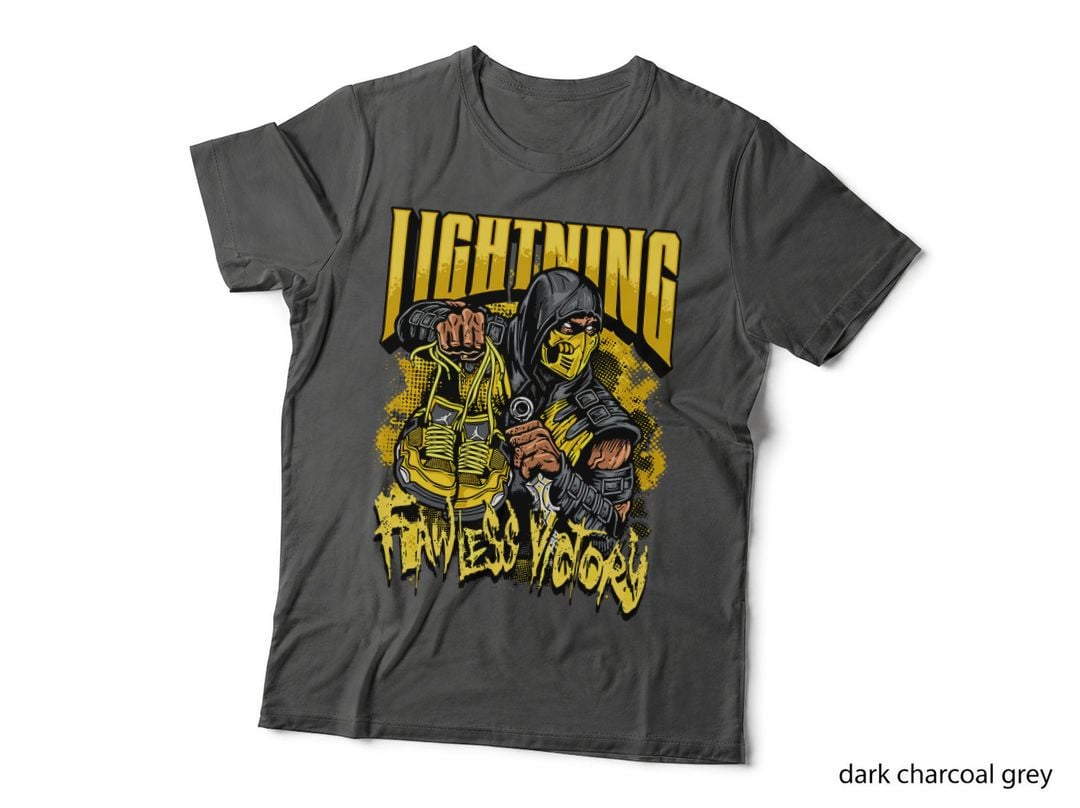 Lightning Figures New York Two Males Halftone Gold Black Yellow T-Shirt