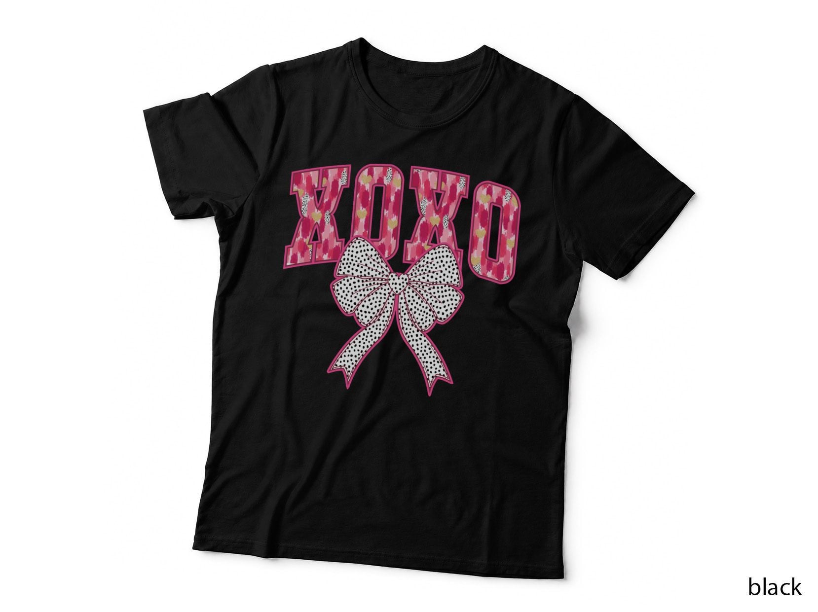 Living with Bow Pink Striped with Polka Dots T-Shirt