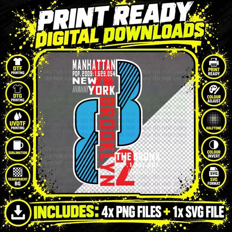 Manhattan Pop 2008 1629054 New York Bold Geometric Ny Png SVG Digital Bundle