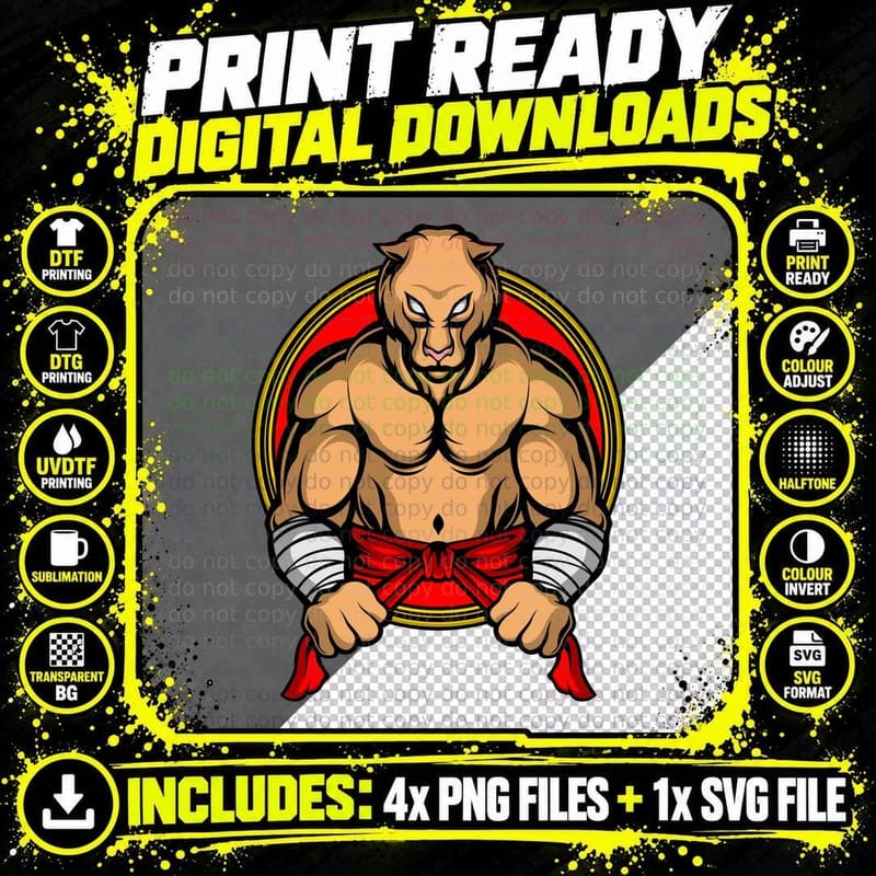 Muscular Demon Devil Shirtless Red Halo T-Shirt Png SVG Digital Bundle