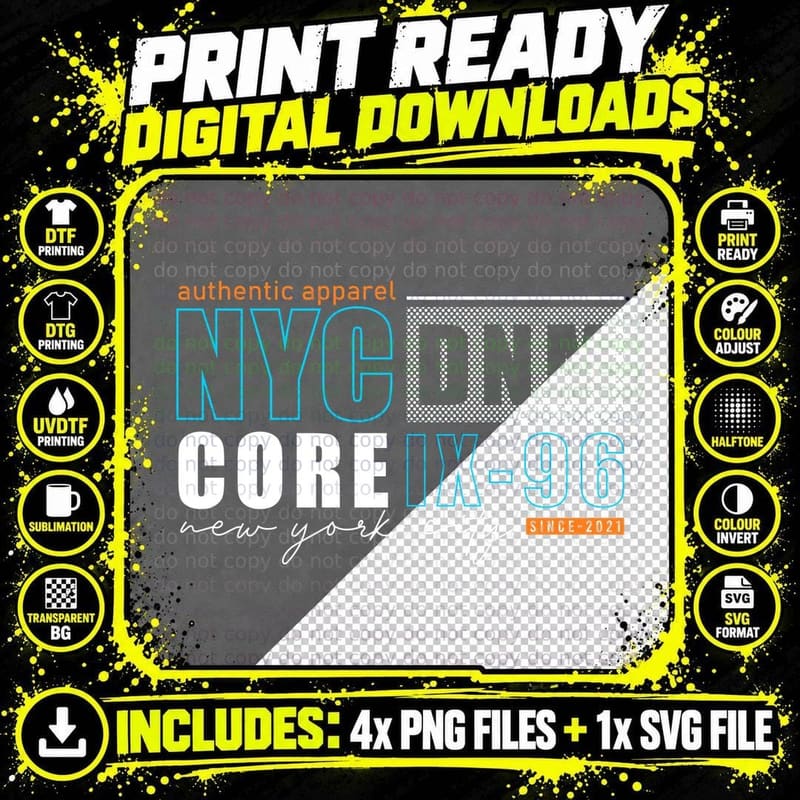 Nyc Authentic Apparel Trnm Core Nyc-96 New York City Png SVG Digital Bundle