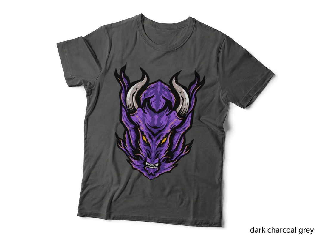Purple Demon Face Horns Evil Mystical T-Shirt