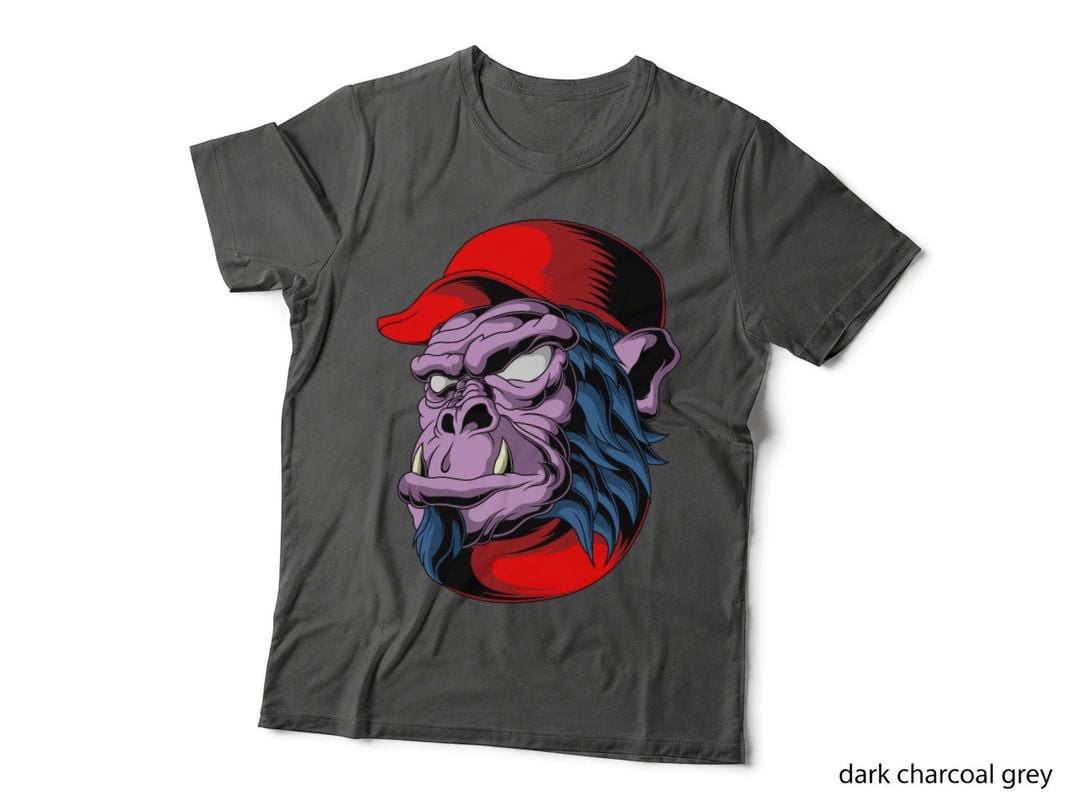 Purple Gorilla Ape Character Red Cap T-Shirt