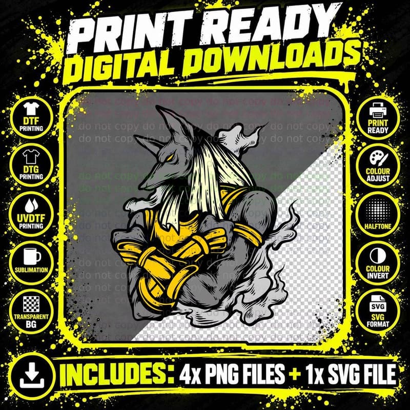 Ram with Gold Cloth GOAT Horns Monochrome T-Shirt Png SVG Digital Bundle