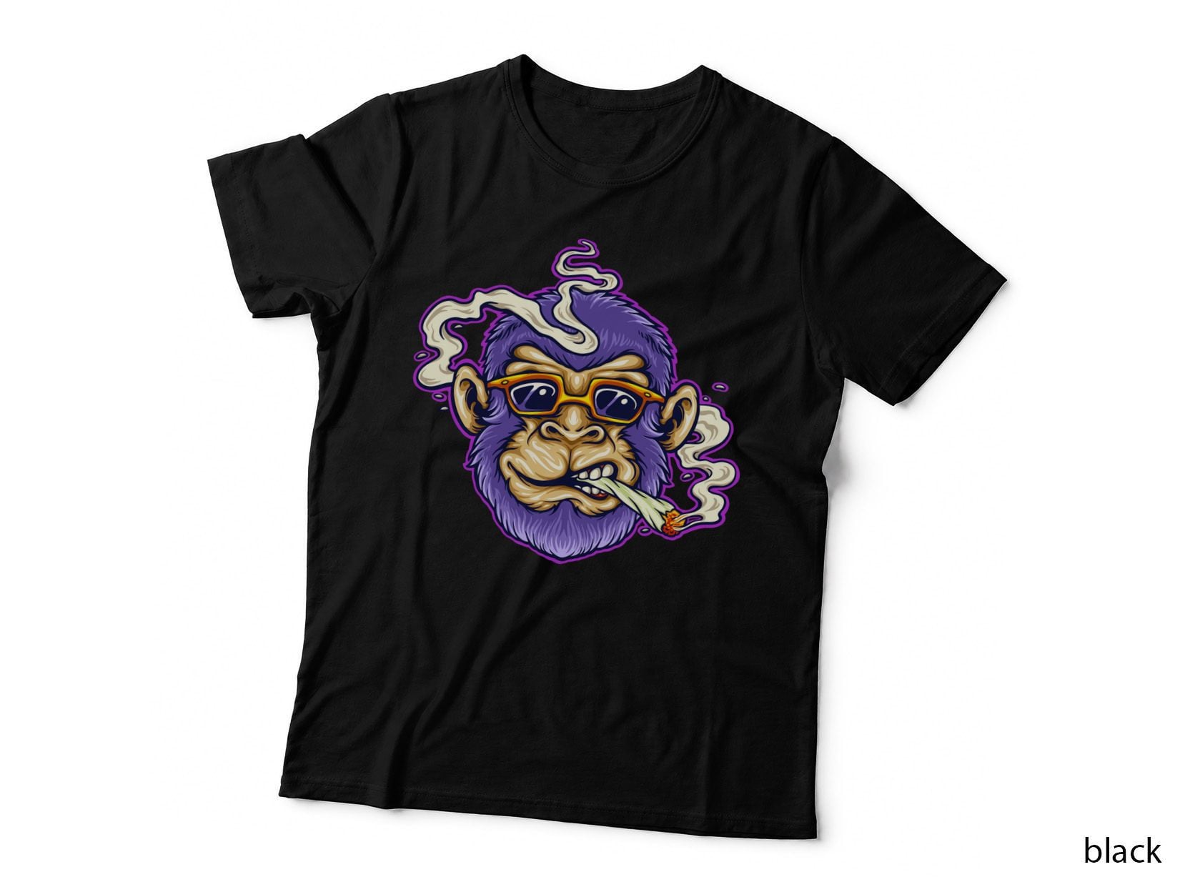 Smoking Ape Purple Monkey with Sunglasses Joint Funk T-Shirt