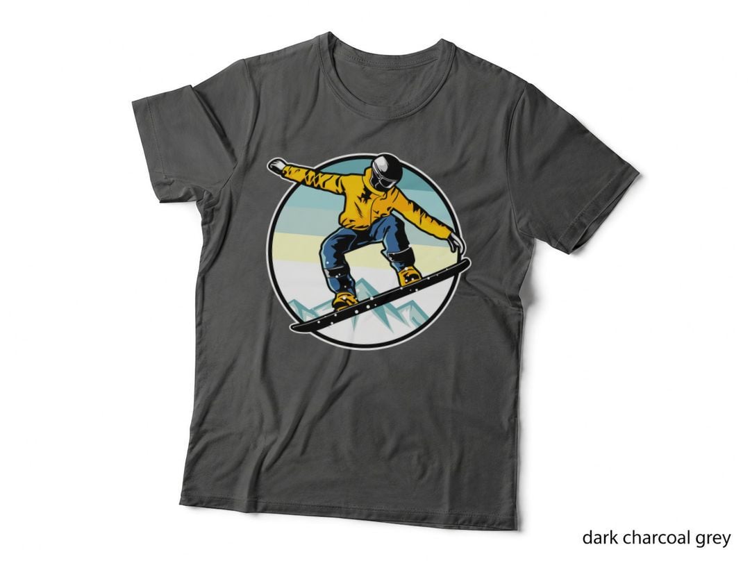 Snowboarder Yellow Jacket Winter Sports T-Shirt