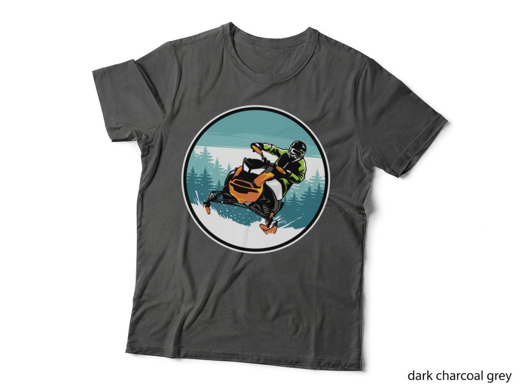 Snowmobile Extreme Snowmobiler Winter Sports Circle T-Shirt