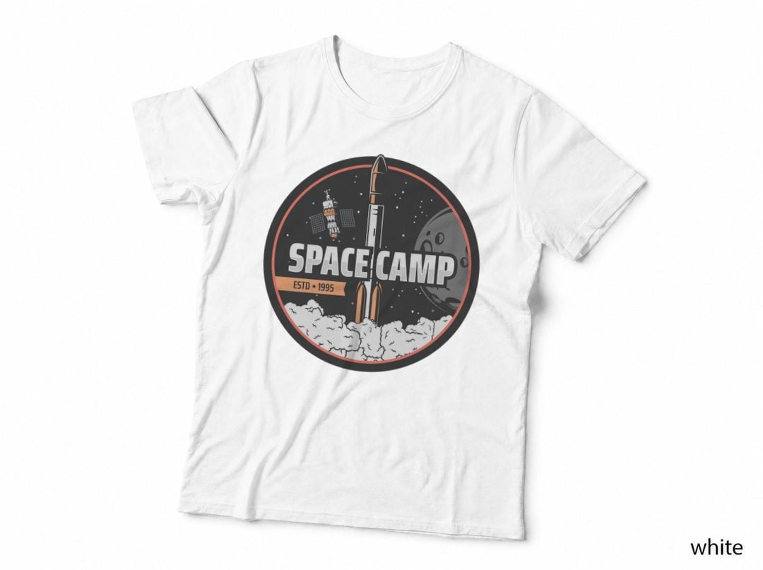 Space Camp Estd 1995 Rocket Exploration Launch Orange Red T-Shirt