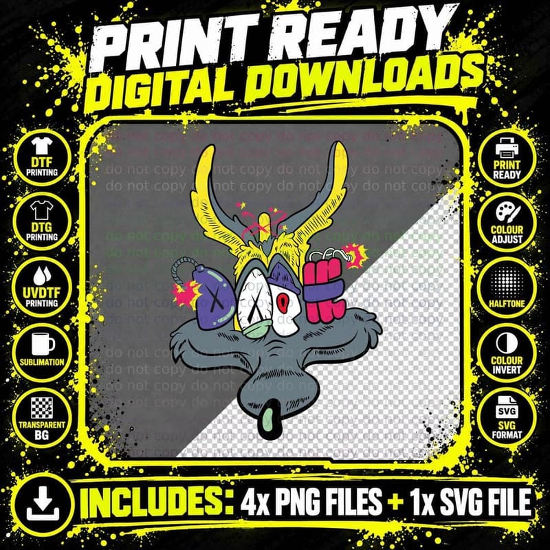 Spirit Demon Mask Red Purple Anger T-Shirt Png SVG Digital Bundle