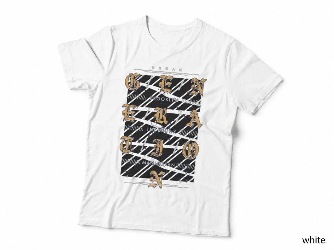 Urban Brooklyn the Bronx Manhattan Fashion Old English Lettering Gold T-Shirt