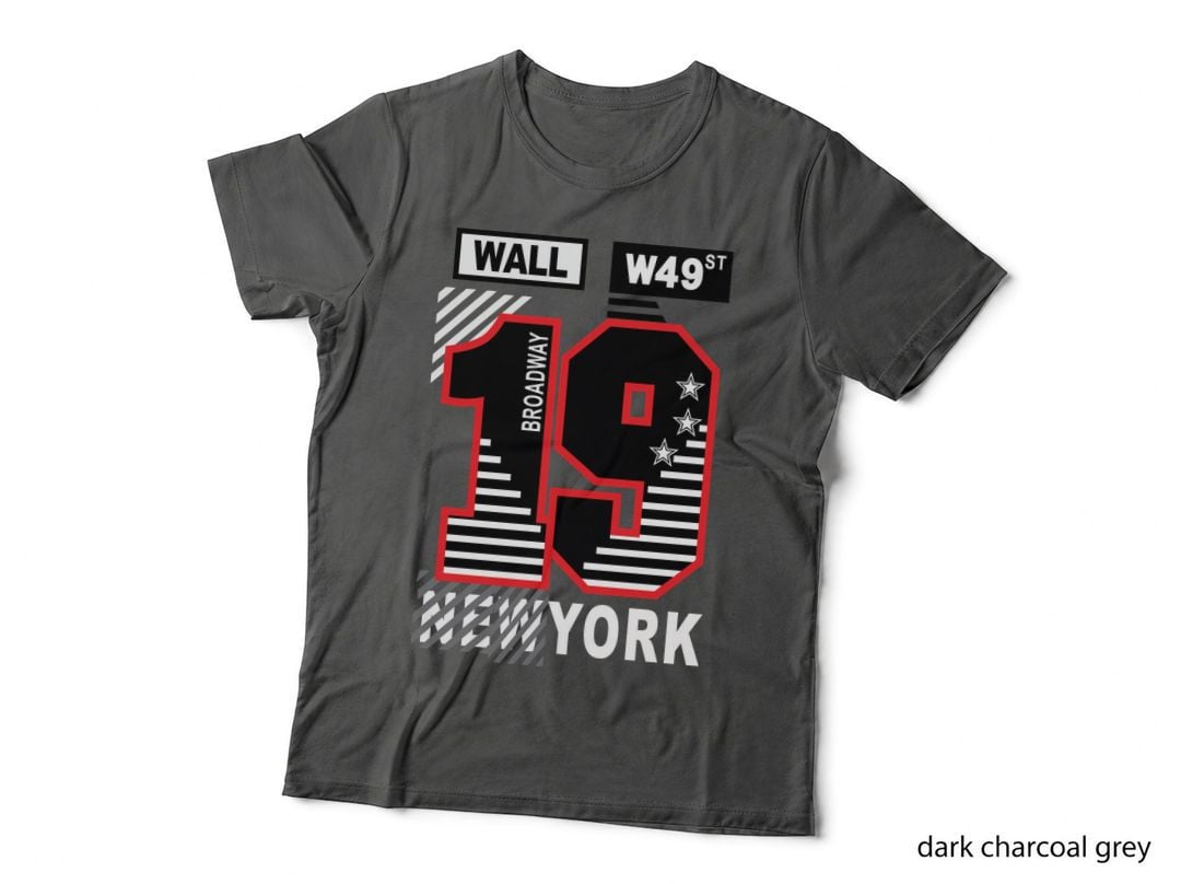 Wall W49 St Broadway York Red Black Striped Street Geometric T-Shirt