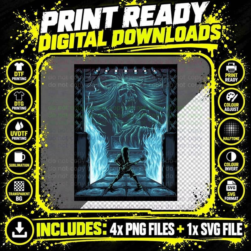 Warrior Energy Blue Flame Fantasy Battle T-Shirt Png SVG Digital Bundle