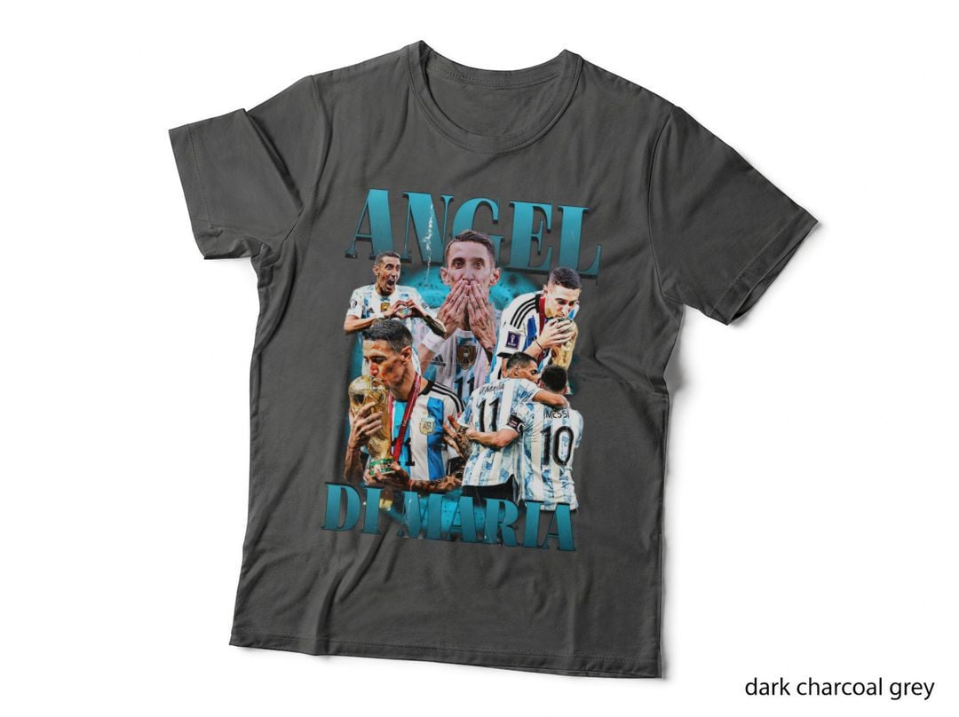 Angel Di Maria Multiple Players Trophy World Cup Blue Dynamic T-Shirt