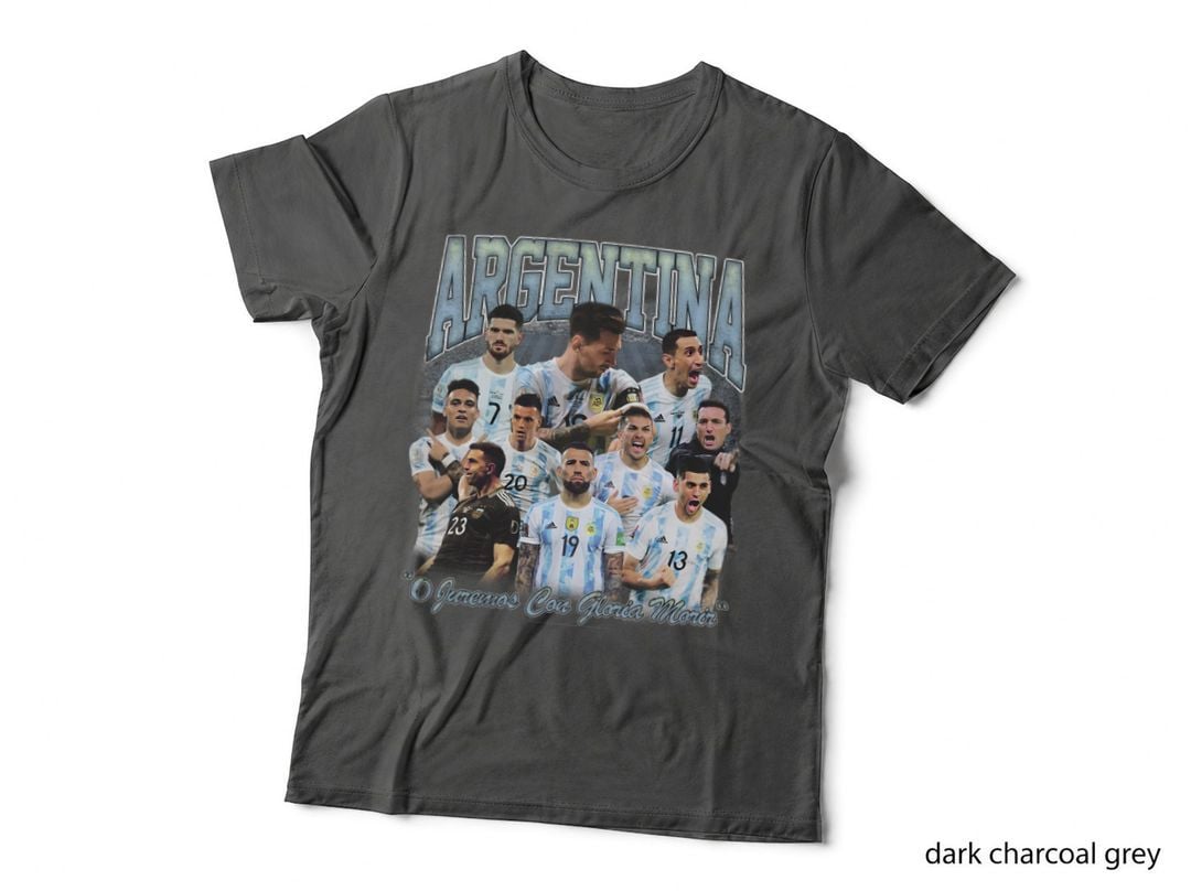 Argentina Team Players Multiple Dark Blue White International T-Shirt