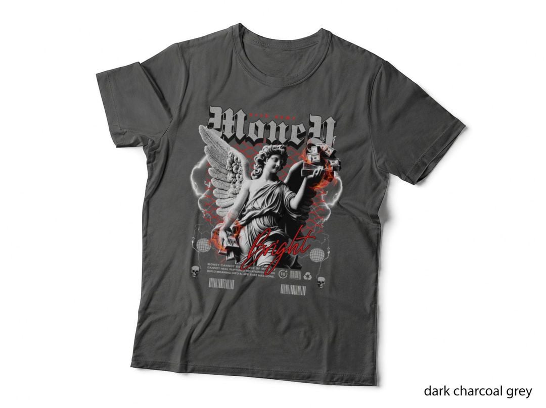 Armed Knight Money Danger Is High Angel Figure Wings Red Black Dark T-Shirt