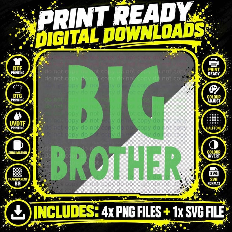 Big Brother Little Brother T-Shirt Png SVG Digital Bundle