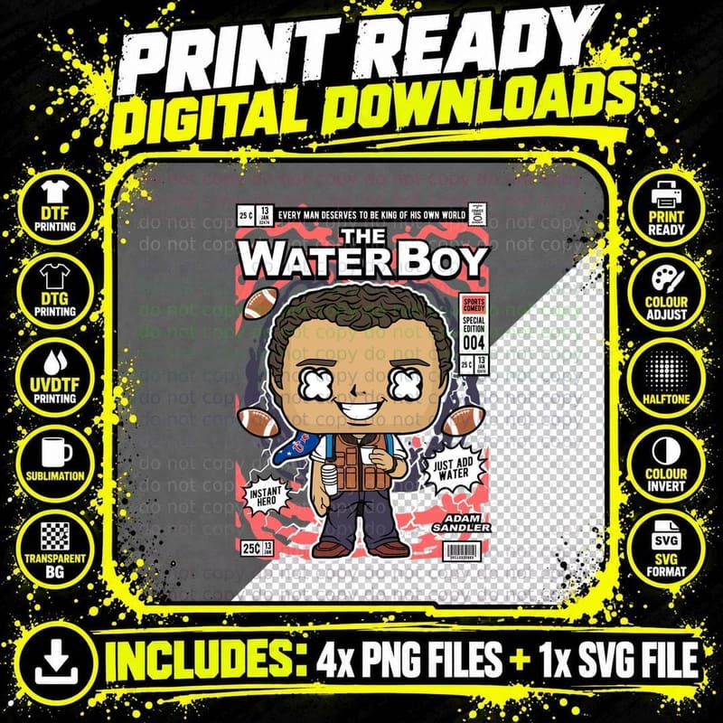 Bobby Boucher the Waterboy T-Shirt Png SVG Digital Bundle