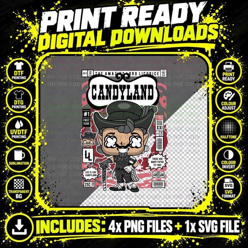 Candy Land Lord Licorice T-Shirt Png SVG Digital Bundle