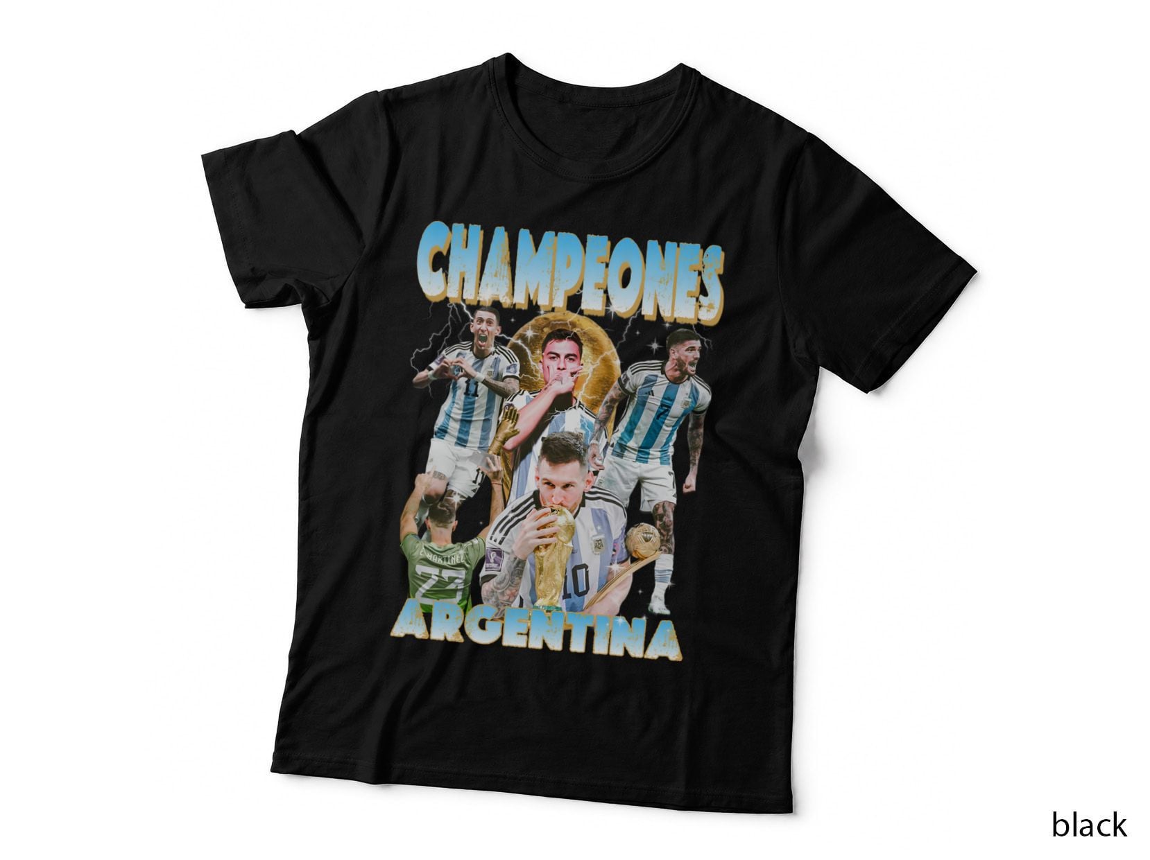 Championes Argentina World Cup Trophy Team Celebration Golden T-Shirt