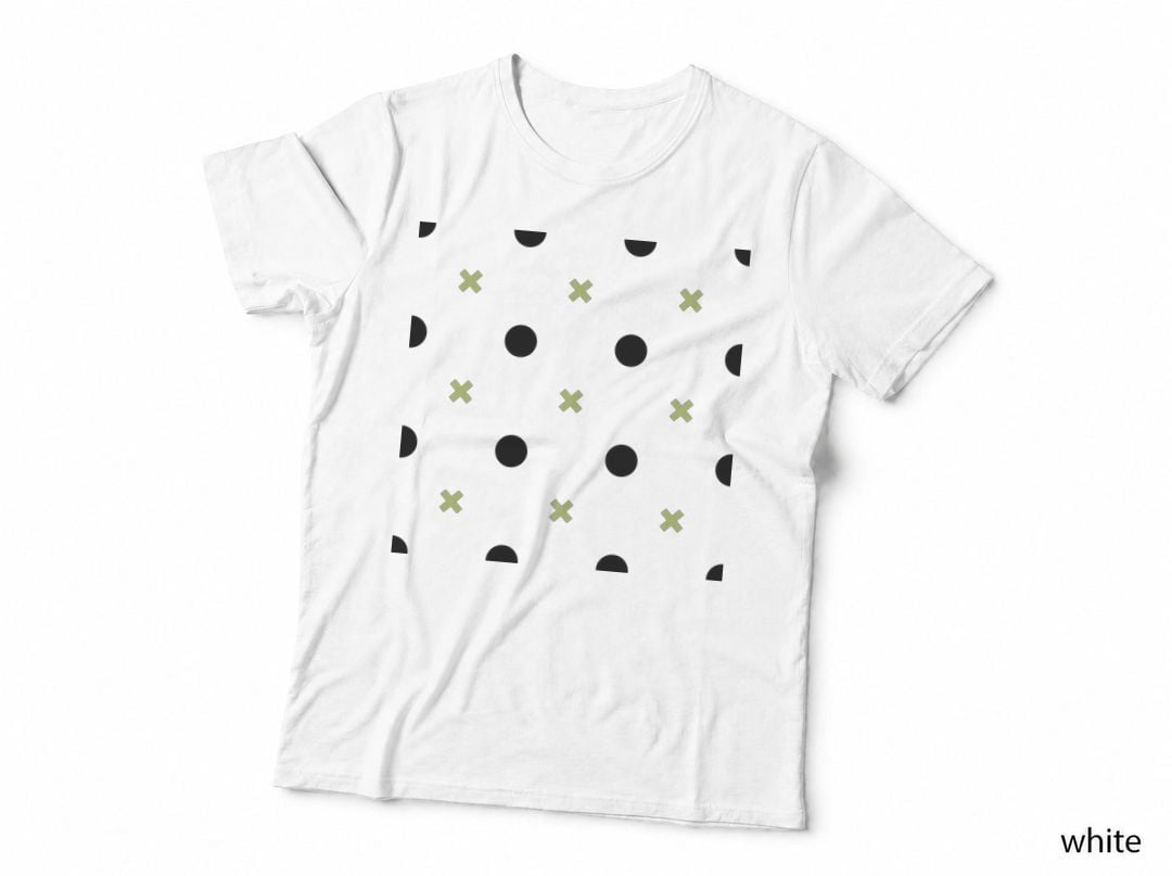 Cross Dots Pattern Yellow T-Shirt