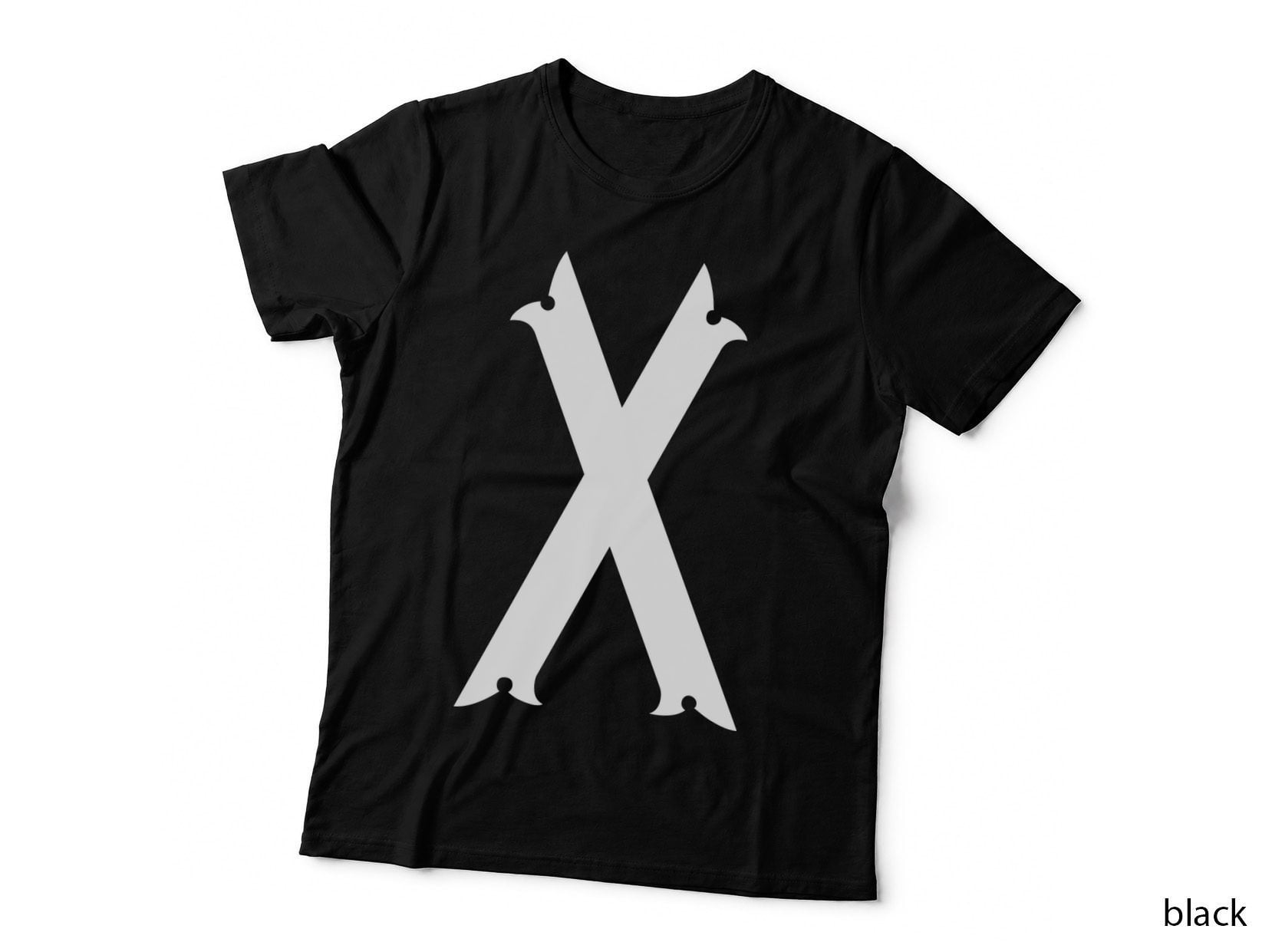 Decorative Letter X Double-Wide Serif Display Font T-Shirt