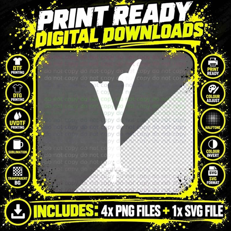 Decorative Letter Y Serif Display Font Black Ornamental Png SVG Digital Bundle
