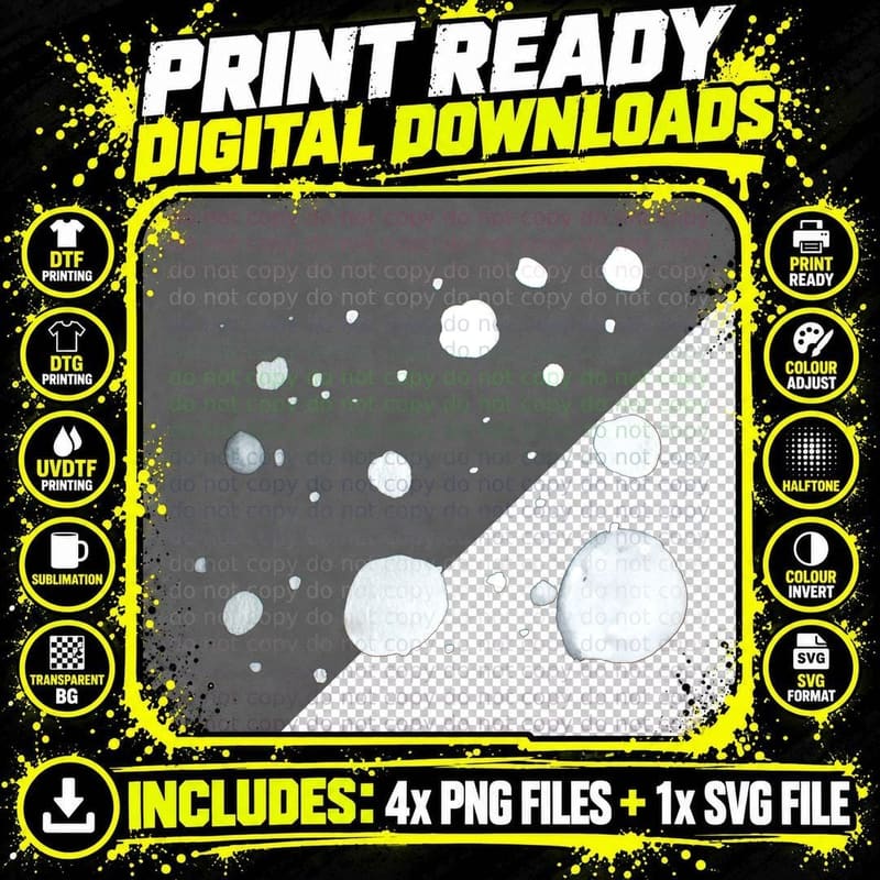 Dots Pattern Black Circles Scattered T-Shirt Png SVG Digital Bundle